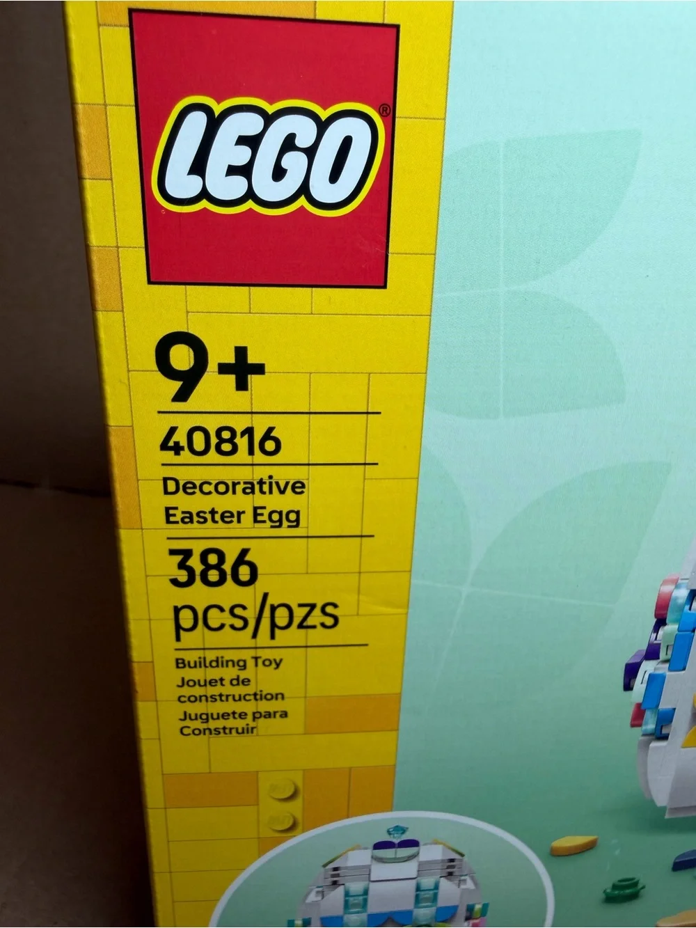 LEGO White Decorative Easter Egg with Pastel Accents - 40816 Style